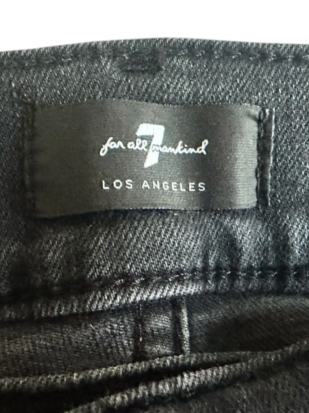 7 For All Mankind LA Men's Straight Black Jeans - Picture 8 of 12